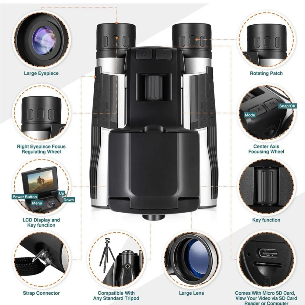 5 Mega Pixel Digital Camera/Video Photo Recorder Camcorder 12X32 Binocular
